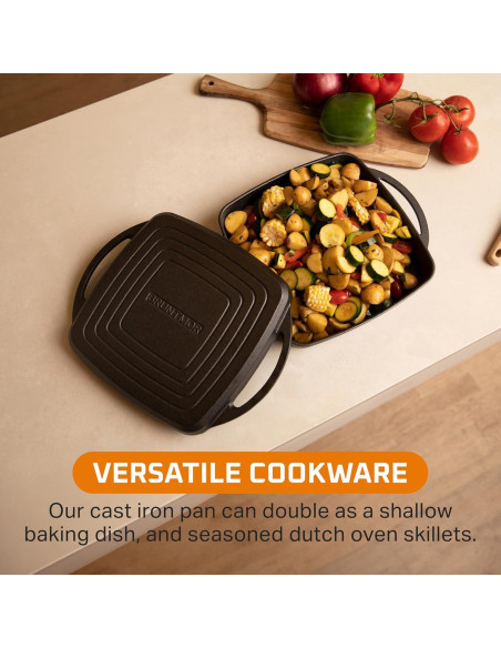 Olla Holandesa de Hierro Fundido Bruntmor 1.8L Cuadrada