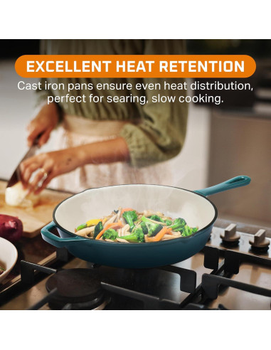 Sartén de Hierro Fundido Bruntmor 25.4 cm Antiadherente Verde