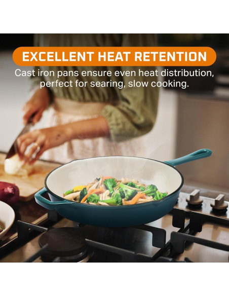 Sartén de Hierro Fundido Bruntmor 25.4 cm Antiadherente Verde