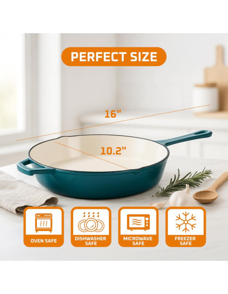 Sartén de Hierro Fundido Bruntmor 25.4 cm Antiadherente Verde