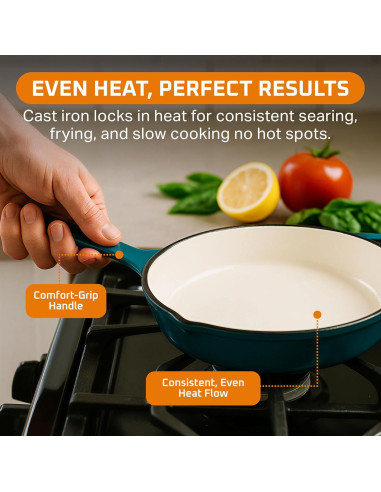 Sartén de Hierro Fundido Bruntmor 25.4 cm Antiadherente Verde