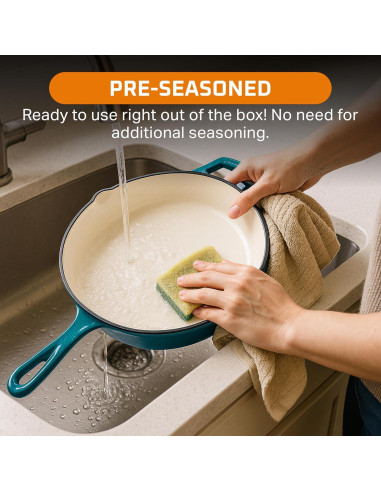Sartén de Hierro Fundido Bruntmor 25.4 cm Antiadherente Verde