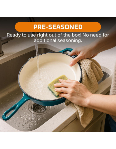 Sartén de Hierro Fundido Bruntmor 25.4 cm Antiadherente Verde