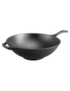 Wok de Hierro Fundido Lodge 32.4 cm Sazonado para Cocinar