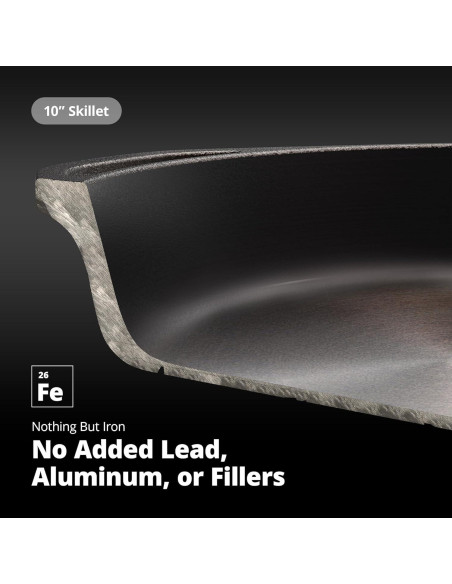 Sartén de Hierro Fundido 10" Greater Goods Pre-Sazonada