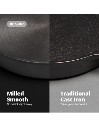 Sartén de Hierro Fundido 10" Greater Goods Pre-Sazonada