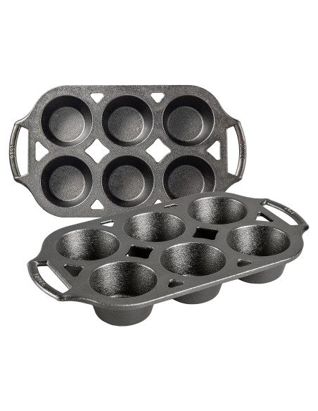 Juego de 2 Moldes para Muffins Lodge de Hierro Fundido