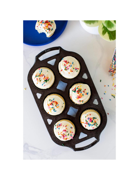 Juego de 2 Moldes para Muffins Lodge de Hierro Fundido