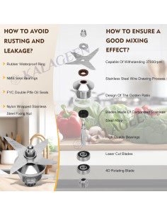 Jarra de licuadora KALAGEE 48oz para Vitamix Classic y Explorian 2