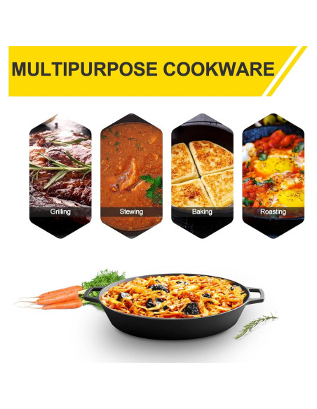 Sartén de Hierro Fundido Pre-Sazonada 43.2 cm EDGING CASTING