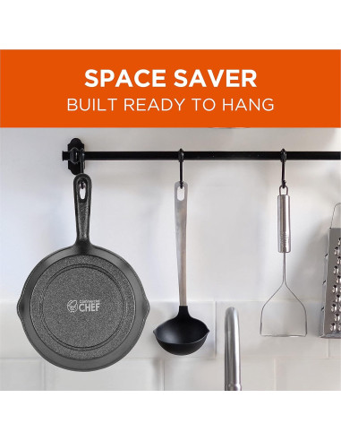 Juego de Sartenes de Hierro Fundido 3 Piezas Commercial CHEF