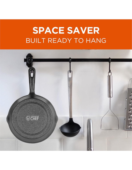 Juego de Sartenes de Hierro Fundido 3 Piezas Commercial CHEF