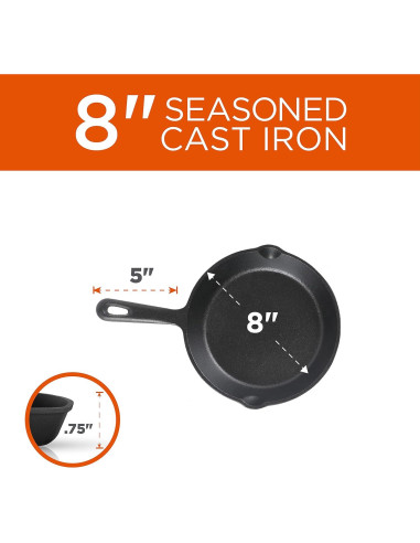 Juego de Sartenes de Hierro Fundido 3 Piezas Commercial CHEF