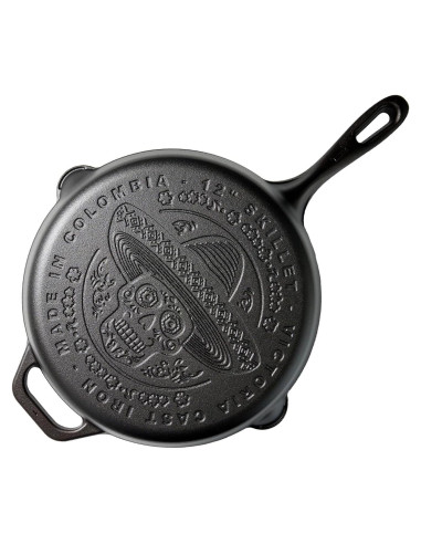 Sartén de Hierro Fundido Victoria 30.48 cm Sazonada Día de Muertos