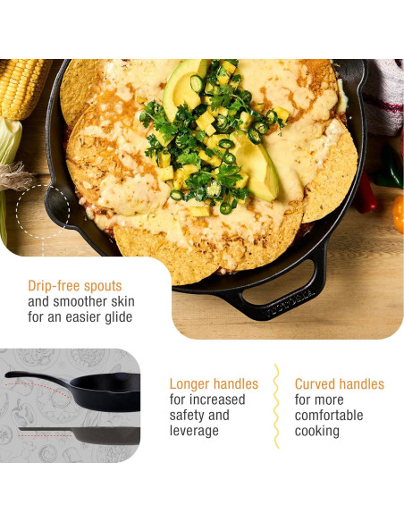 Sartén de Hierro Fundido Victoria 30.48 cm Sazonada Día de Muertos