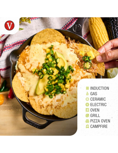 Sartén de Hierro Fundido Victoria 30.48 cm Sazonada Día de Muertos