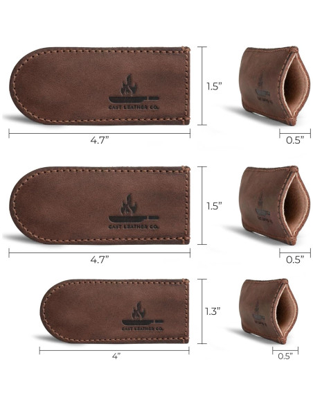 Cubierta de Mango de Sartén de Cuero Cast Leather Co. 3 Piezas