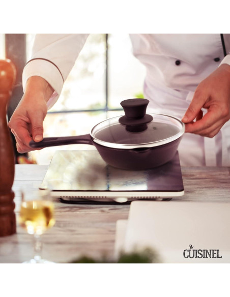 Tapa de Vidrio Cuisinel 15.24 cm A Prueba de Horno con Perilla Negra Tapa de Vidrio Cuisinel 15.24 cm A Prueba de Horno con Perilla Negra