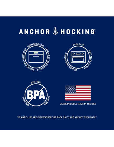 Juego de Platos de Hornear de Vidrio Anchor Hocking 4 Piezas