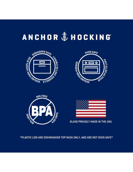 Juego de Platos de Hornear de Vidrio Anchor Hocking 4 Piezas