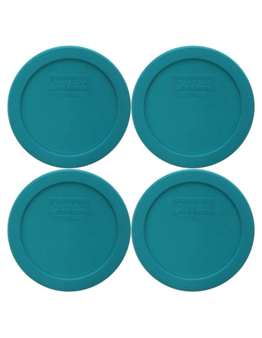 Tapas de Plástico Turquesa Pyrex 7201-PC 4 Tazas - Paquete de 4