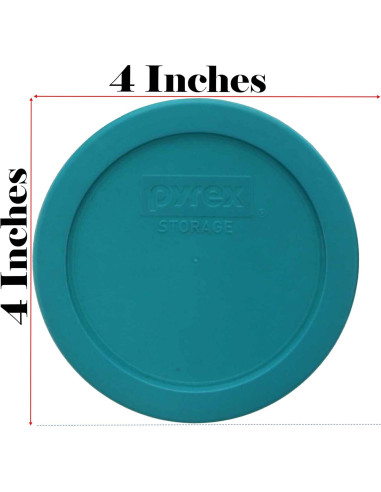 Tapas de Plástico Turquesa Pyrex 7201-PC 4 Tazas - Paquete de 4