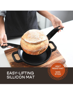 Horno Holandés Krustic 6 Qt Hierro Fundido Enameled Negro 2