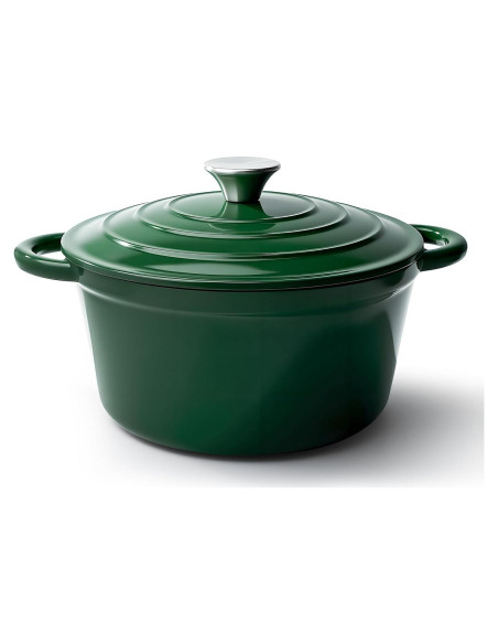 Olla de Hierro Fundido Fijinhom 6 Cuartos Verde Antiadherente