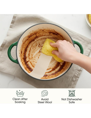 Olla de Hierro Fundido Fijinhom 6 Cuartos Verde Antiadherente