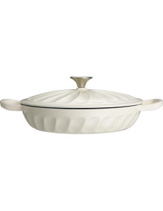 Braiser de Hierro Fundido Enameled NSIRONS 3.8 QT Blanco 2