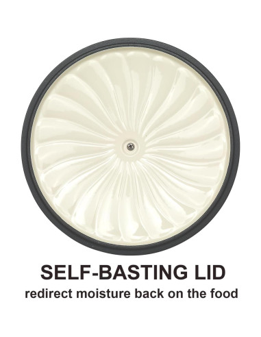 Braiser de Hierro Fundido Enameled NSIRONS 3.8 QT Blanco