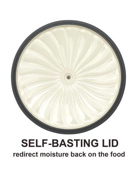 Braiser de Hierro Fundido Enameled NSIRONS 3.8 QT Blanco