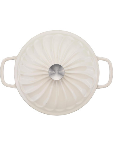 Braiser de Hierro Fundido Enameled NSIRONS 3.8 QT Blanco