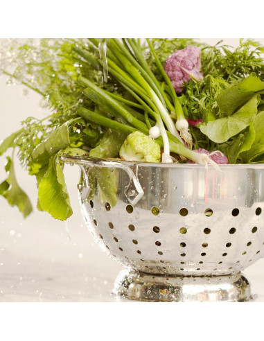 Colador de Acero Inoxidable All-Clad 5 Cuartos con Mango