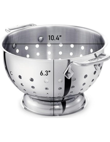 Colador de Acero Inoxidable All-Clad 5 Cuartos con Mango