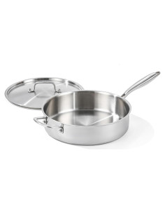 Sartén Jumbo DELARLO 7QT Acero Inoxidable 12 Pulgadas con Tapa
