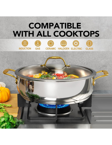 Sartén de Acero Inoxidable MICHELANGELO 30.48 cm 6L con Tapa