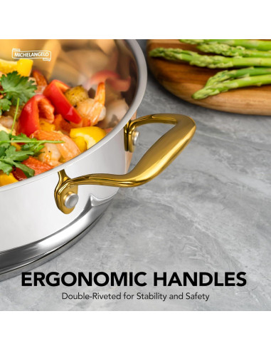 Sartén de Acero Inoxidable MICHELANGELO 30.48 cm 6L con Tapa
