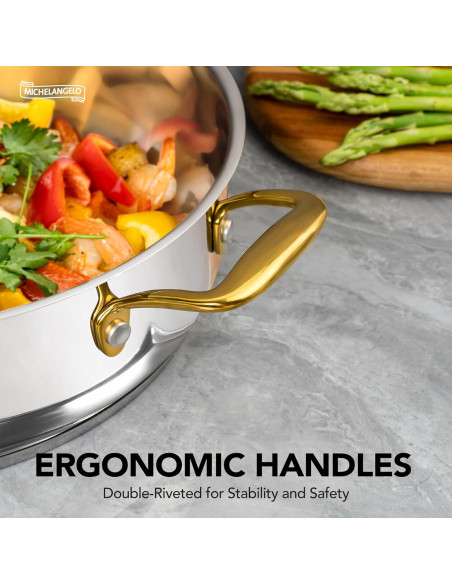 Sartén de Acero Inoxidable MICHELANGELO 30.48 cm 6L con Tapa