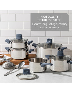 Juego de Sartenes de Acero Inoxidable T-fal Essentials 2 Pzs 2