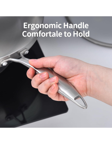 Juego de Sartenes de Acero Inoxidable LOLYKITCH 8-10 Pulgadas