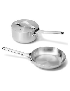 Dúo Mini de Acero Inoxidable Caraway - Sartén 20 cm y Cacerola 1.75 L