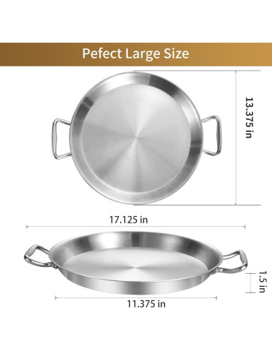 Sartén de Acero Inoxidable 33 cm LOLYKITCH, Apta para Horno y Lavavajillas