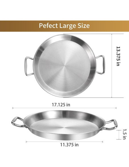 Sartén de Acero Inoxidable 33 cm LOLYKITCH, Apta para Horno y Lavavajillas