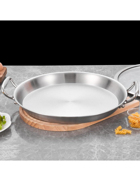 Sartén de Acero Inoxidable 33 cm LOLYKITCH, Apta para Horno y Lavavajillas