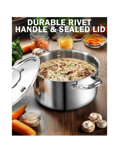 Cacerola de Acero Inoxidable Cooks Standard 6 Cuartos Inducción