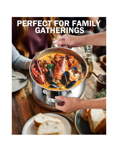 Cacerola de Acero Inoxidable Cooks Standard 6 Cuartos Inducción