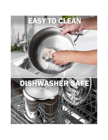 Cacerola de Acero Inoxidable Cooks Standard 6 Cuartos Inducción