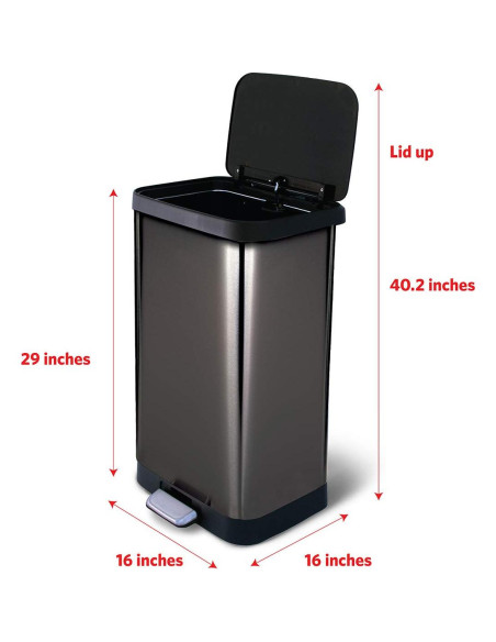 Bote de Basura Glad 75.5L Acero Inoxidable con Pedal y Clorox