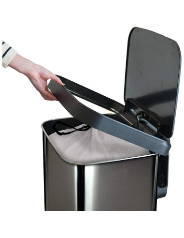 Bote de Basura Glad 75.5L Acero Inoxidable con Pedal y Clorox